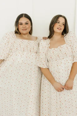 Best Worth Collective Melody Maxi Dress with Pleats and Bow Detail in Ivory Floral- Bump Fri
