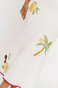 Sale Worth Collective Meyer Embroidered Sweater Dress in Cream (Restock Ships in 5/23)