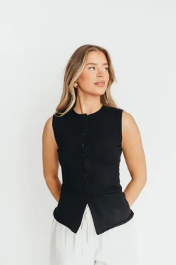 Online Worth Collective Mila Knit Top in Black - Nursing Friendly