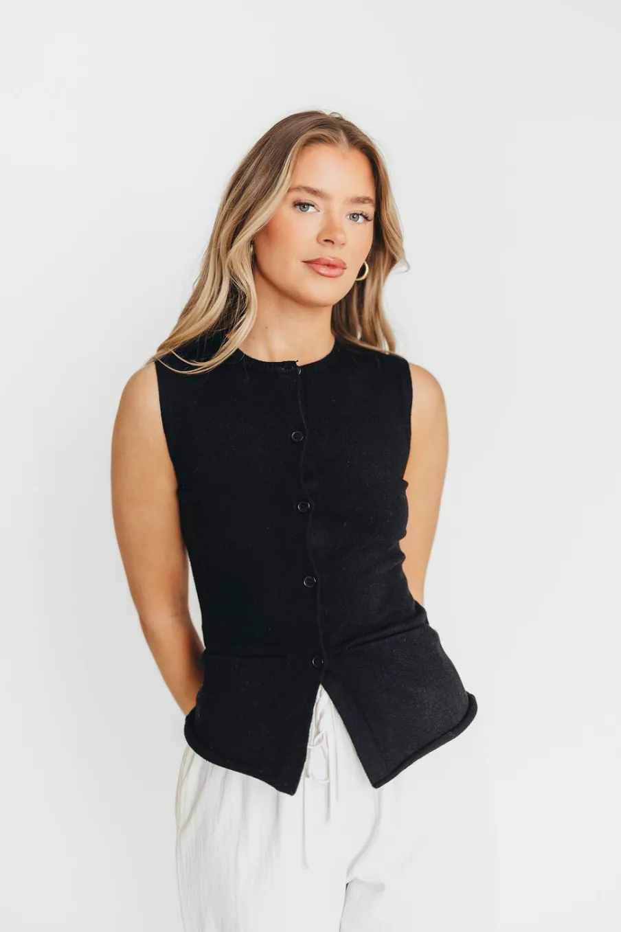 Online Worth Collective Mila Knit Top in Black - Nursing Friendly