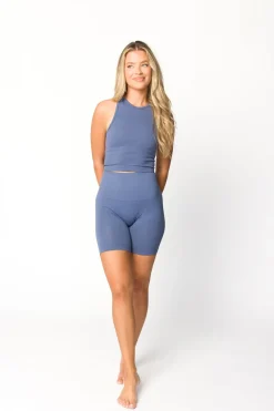 Hot Worth Collective Mile a Minute Top in Steel Blue