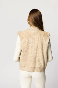 Discount Worth Collective Miley Puffer Vest in Light Taupe