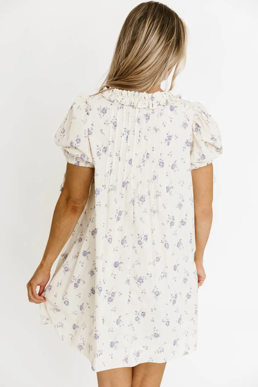 Sale Worth Collective Minnie 100% Cotton Floral Babydoll Dress in Ivory