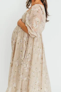 Fashion Worth Collective Mona Maxi Dress in Beige/Brown Floral (Restocking in Early August)