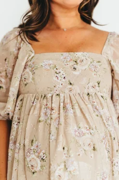 Fashion Worth Collective Mona Maxi Dress in Beige/Brown Floral (Restocking in Early August)