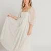 New Worth Collective Mona Maxi Dress with Smocking in Butter Floral - Bump Friendly & Inclu