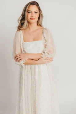 New Worth Collective Mona Maxi Dress with Smocking in Butter Floral - Bump Friendly & Inclu