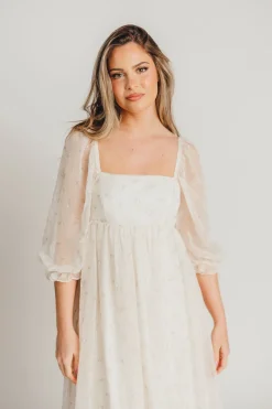 New Worth Collective Mona Maxi Dress with Smocking in Butter Floral - Bump Friendly & Inclu