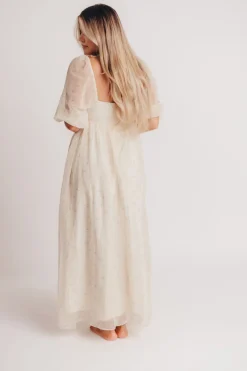 New Worth Collective Mona Maxi Dress with Smocking in Butter Floral - Bump Friendly & Inclu