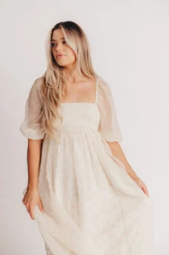 New Worth Collective Mona Maxi Dress with Smocking in Butter Floral - Bump Friendly & Inclu