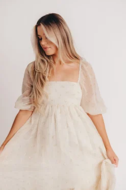 New Worth Collective Mona Maxi Dress with Smocking in Butter Floral - Bump Friendly & Inclu