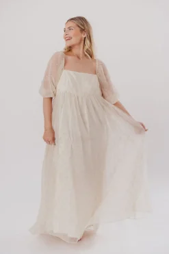 New Worth Collective Mona Maxi Dress with Smocking in Butter Floral - Bump Friendly & Inclu