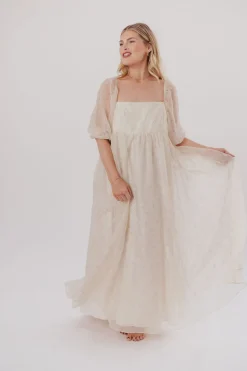 New Worth Collective Mona Maxi Dress with Smocking in Butter Floral - Bump Friendly & Inclu