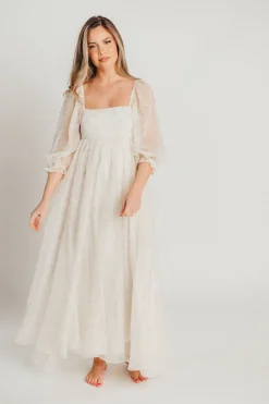 New Worth Collective Mona Maxi Dress with Smocking in Butter Floral - Bump Friendly & Inclu