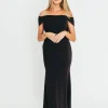 Hot Worth Collective Monroe Maxi Dress in Black -Bump Friendly