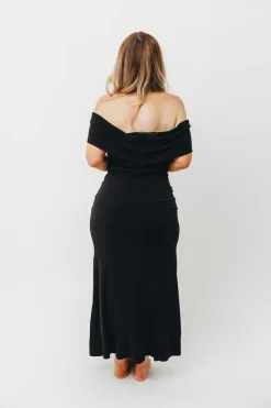 Hot Worth Collective Monroe Maxi Dress in Black -Bump Friendly