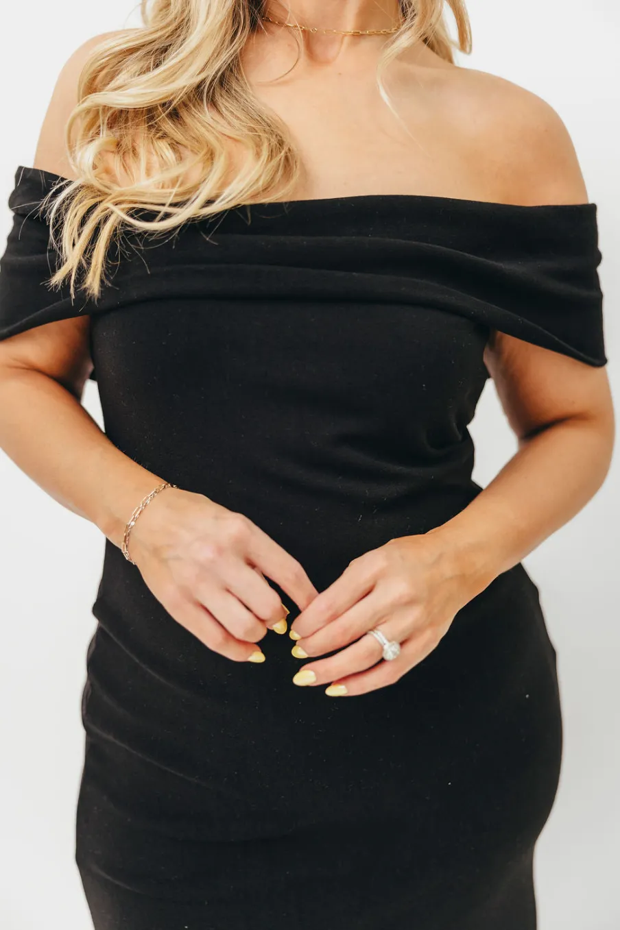 Hot Worth Collective Monroe Maxi Dress in Black -Bump Friendly
