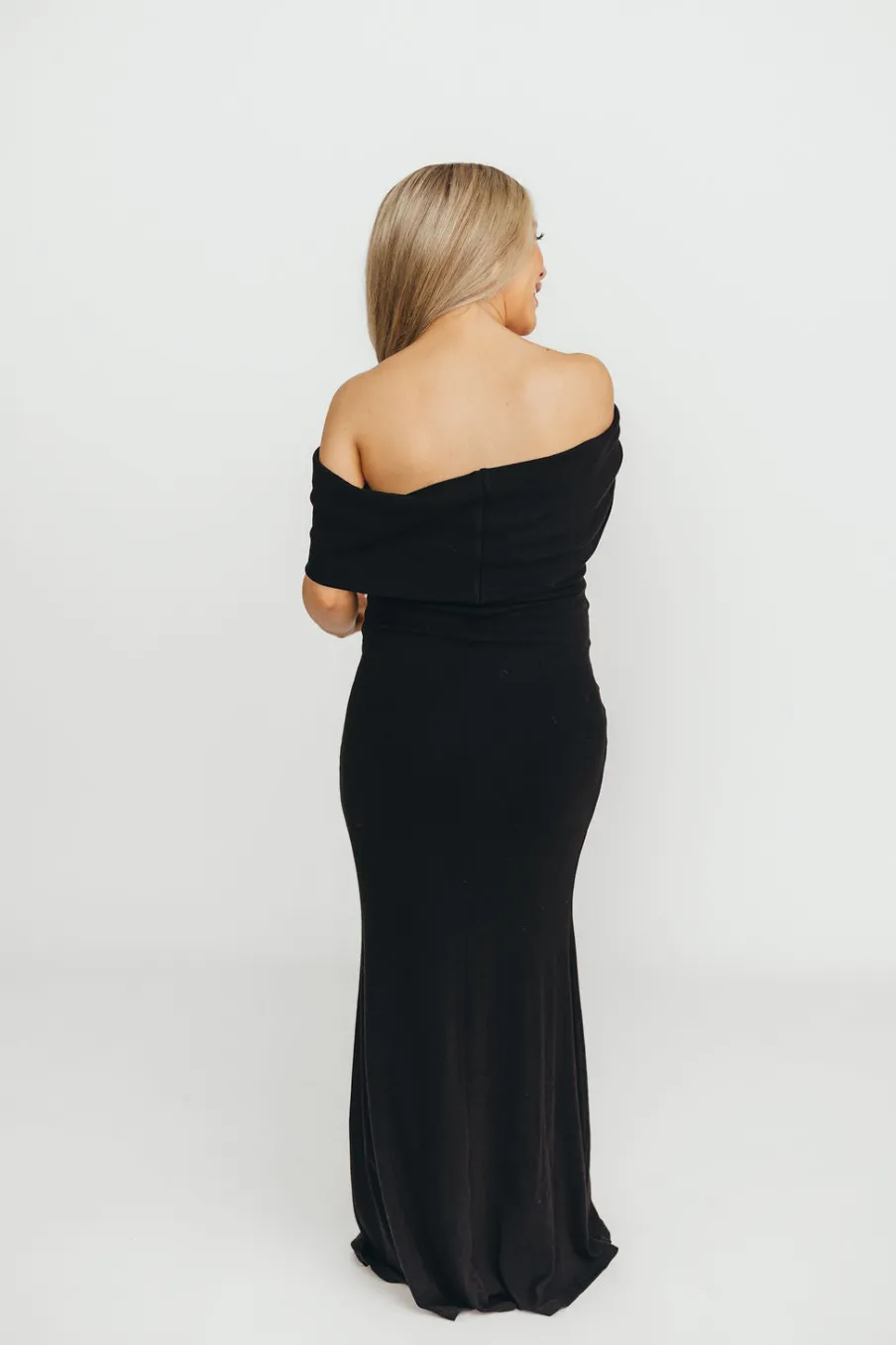 Hot Worth Collective Monroe Maxi Dress in Black -Bump Friendly