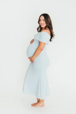 Sale Worth Collective Monroe Maxi Dress in Blue- Bump Friendly *PRE-ORDER*