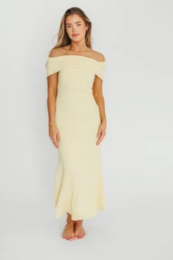 Outlet Worth Collective Monroe Maxi Dress in Butter Yellow- Bump Friendly *PRE-ORDER*
