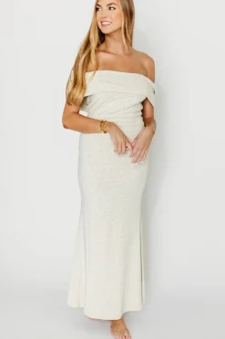 Fashion Worth Collective Monroe Maxi Dress in Heather Grey- Bump Friendly