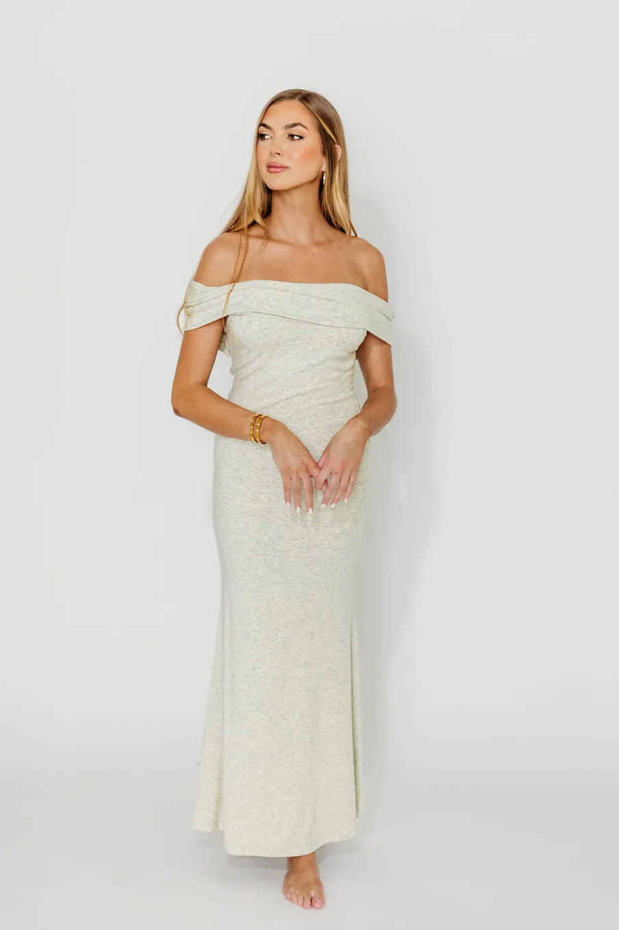Fashion Worth Collective Monroe Maxi Dress in Heather Grey- Bump Friendly