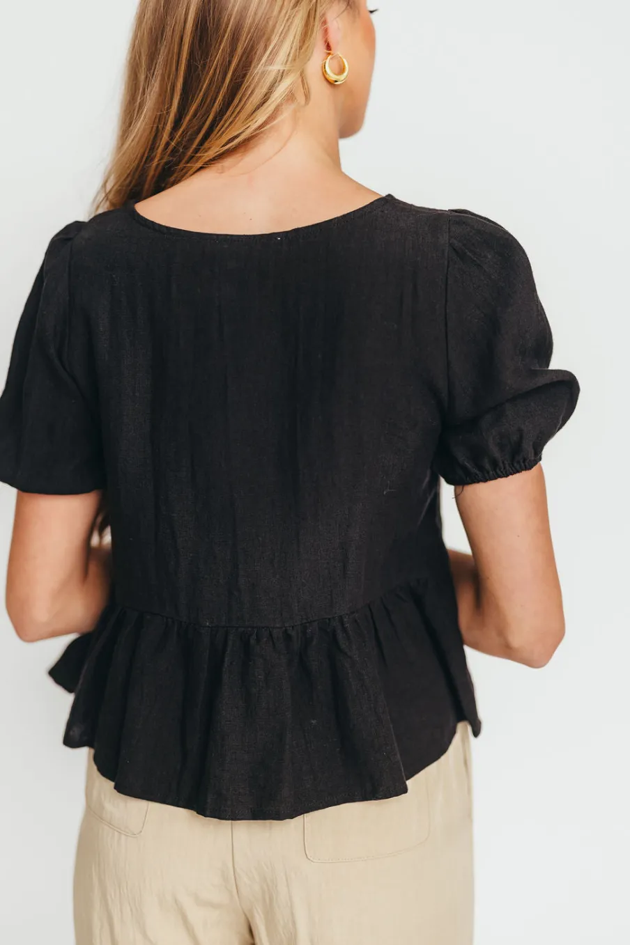 Discount Worth Collective Mylie Tie Top Woven in Black