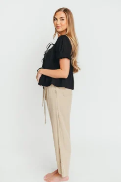 Discount Worth Collective Mylie Tie Top Woven in Black