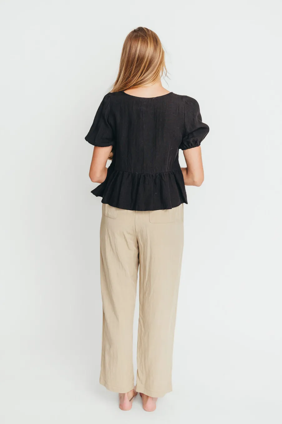 Discount Worth Collective Mylie Tie Top Woven in Black