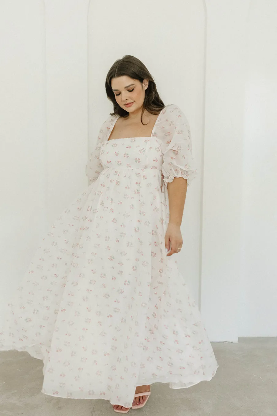 New Worth Collective *New* Mona Maxi Dress with Smocking in Blush Floral - Bump Friendly &
