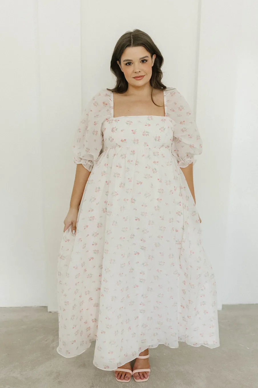 New Worth Collective *New* Mona Maxi Dress with Smocking in Blush Floral - Bump Friendly &