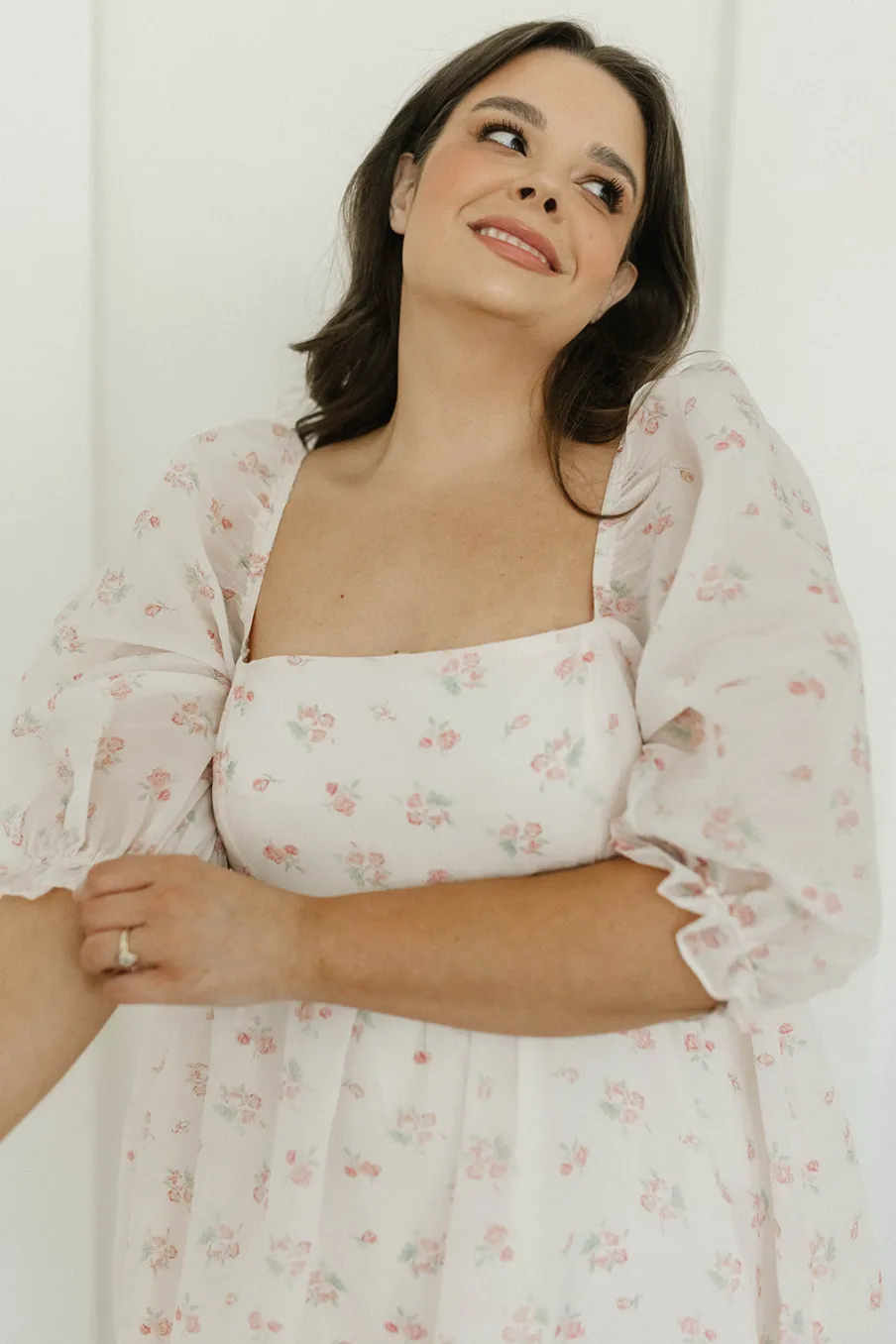 New Worth Collective *New* Mona Maxi Dress with Smocking in Blush Floral - Bump Friendly &