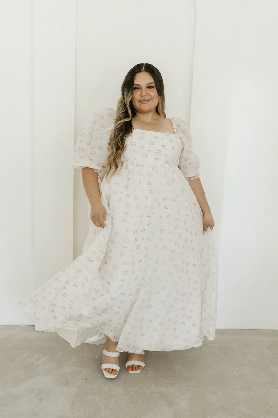 New Worth Collective *New* Mona Maxi Dress with Smocking in Blush Floral - Bump Friendly &