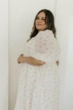 New Worth Collective *New* Mona Maxi Dress with Smocking in Blush Floral - Bump Friendly &