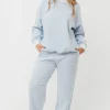 Hot Worth Collective Nixon Mini Striped Sweatpants in Blue and White