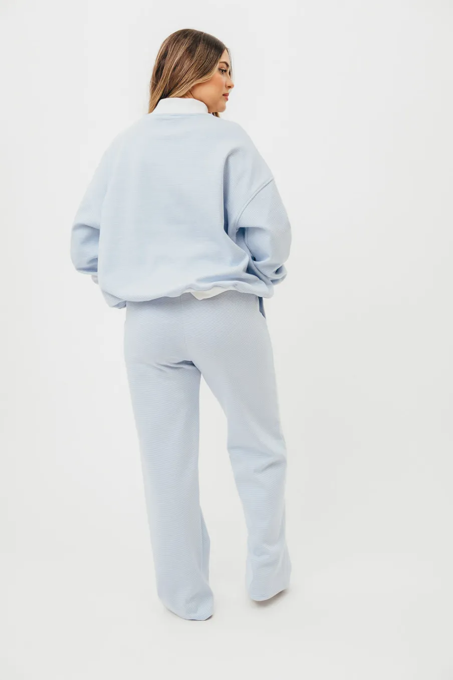 Hot Worth Collective Nixon Mini Striped Sweatpants in Blue and White