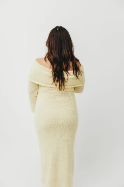Outlet Worth Collective Nora Knit Maxi Dress in Butter Yellow- Bump Friendly