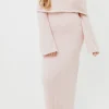 Fashion Worth Collective Nora Knit Maxi Dress in Dusty Pink- Bump Friendly