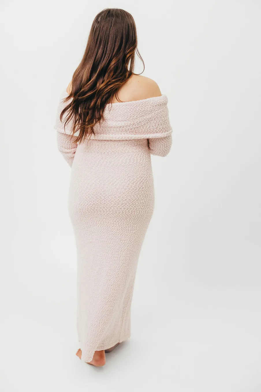 Fashion Worth Collective Nora Knit Maxi Dress in Dusty Pink- Bump Friendly