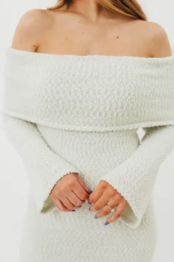 Fashion Worth Collective Nora Knit Maxi Dress in Seafoam- Bump Friendly