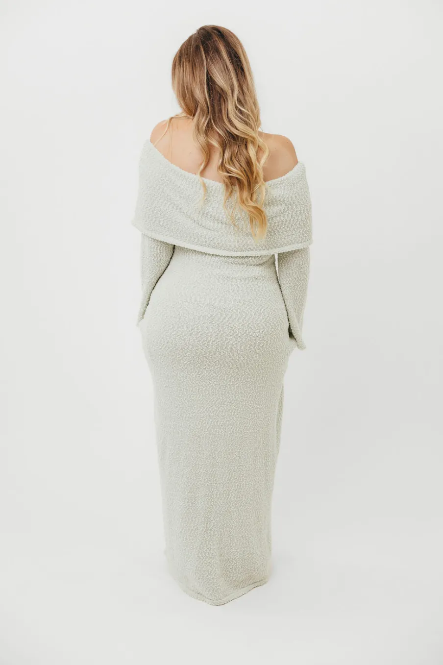 Fashion Worth Collective Nora Knit Maxi Dress in Seafoam- Bump Friendly