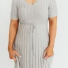 Best Worth Collective Oakley Ribbed Maxi Dress in Heather Grey -Bump Friendly