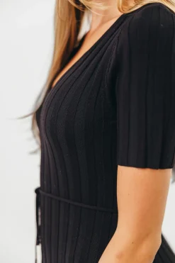 Online Worth Collective Oakley Ribbed Maxi Dress in Black - Bump Friendly