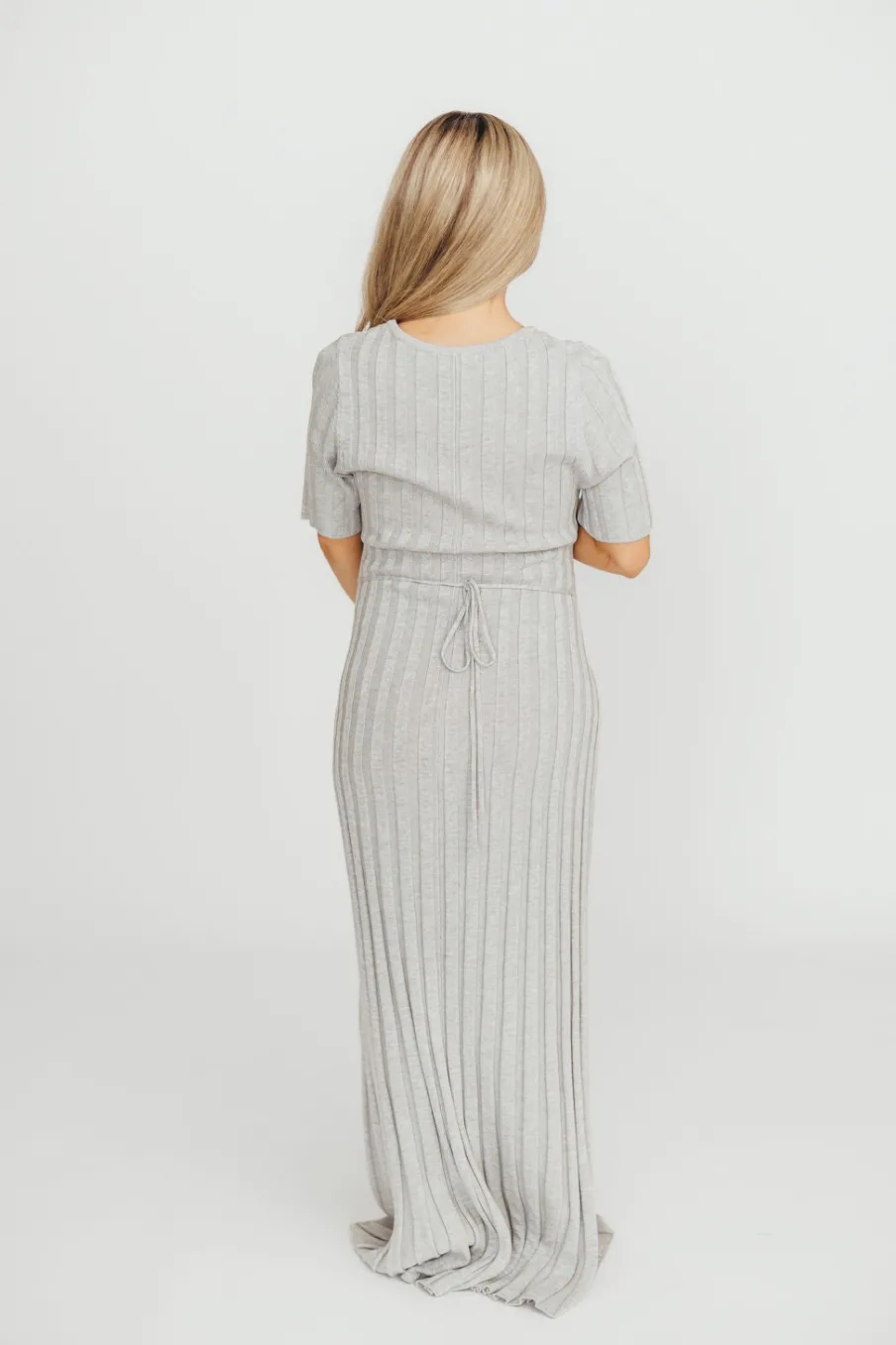 Best Worth Collective Oakley Ribbed Maxi Dress in Heather Grey -Bump Friendly