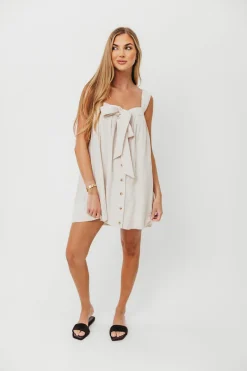 Sale Worth Collective Palermo 100% Cotton Mini Dress in Cream