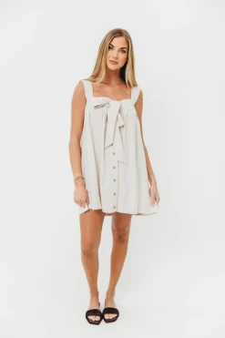 Sale Worth Collective Palermo 100% Cotton Mini Dress in Cream