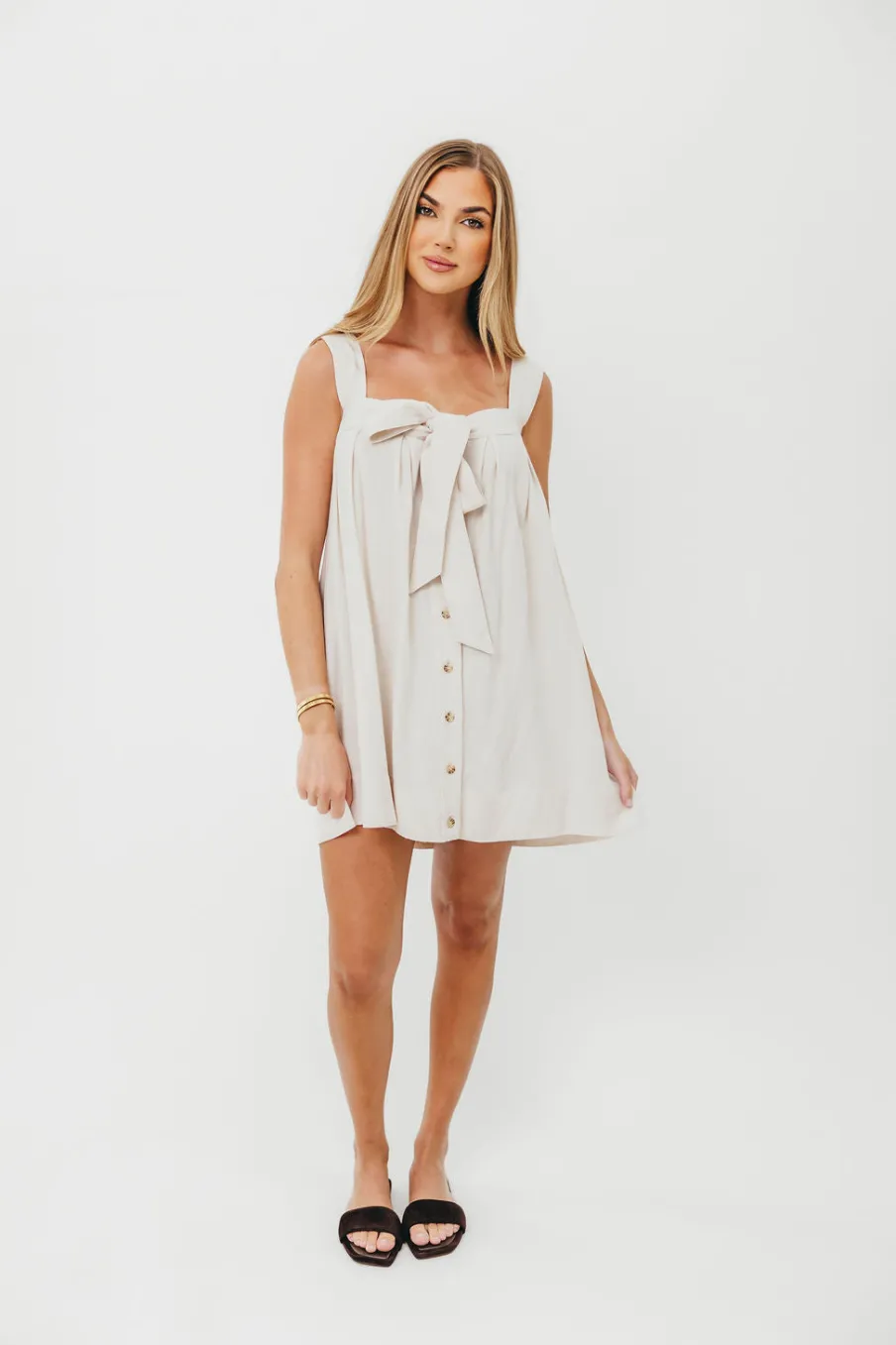 Sale Worth Collective Palermo 100% Cotton Mini Dress in Cream