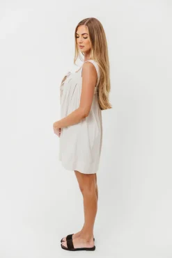 Sale Worth Collective Palermo 100% Cotton Mini Dress in Cream
