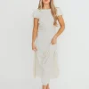 Clearance Worth Collective Perla Polka Dot Midi Dress in Ivory