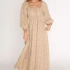 Online Worth Collective Peyton 100% Cotton Maxi Dress in Mocha Floral - Bump Friendly (XS-XL)